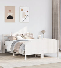 Massivholzbett ohne Matratze Weiß 150x200 cm Kiefernholz