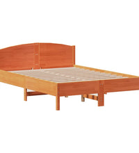 Massivholzbett ohne Matratze Wachsbraun 150x200 cm Kiefernholz