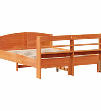 Massivholzbett ohne Matratze Wachsbraun 120x200 cm Kiefernholz