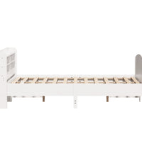 Massivholzbett ohne Matratze Weiß 140x190 cm Kiefernholz