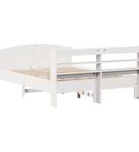 Massivholzbett ohne Matratze Weiß 140x190 cm Kiefernholz