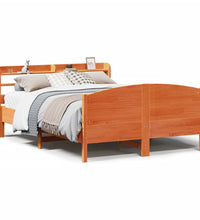Massivholzbett ohne Matratze Wachsbraun 140x190 cm Kiefernholz