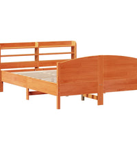 Massivholzbett ohne Matratze Wachsbraun 140x190 cm Kiefernholz