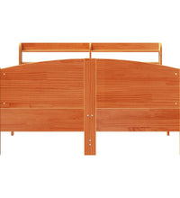 Massivholzbett ohne Matratze Wachsbraun 140x190 cm Kiefernholz