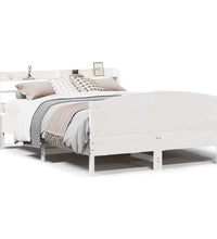 Massivholzbett ohne Matratze Weiß 135x190 cm Kiefernholz