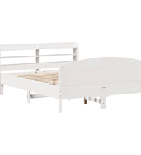 Massivholzbett ohne Matratze Weiß 135x190 cm Kiefernholz