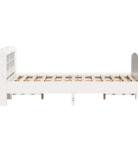 Massivholzbett ohne Matratze Weiß 135x190 cm Kiefernholz