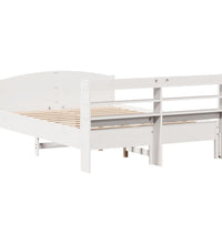 Massivholzbett ohne Matratze Weiß 135x190 cm Kiefernholz