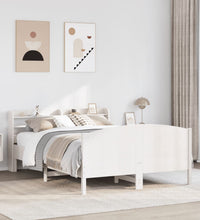 Massivholzbett ohne Matratze Weiß 135x190 cm Kiefernholz