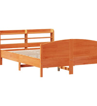 Massivholzbett ohne Matratze Wachsbraun 135x190 cm Kiefernholz