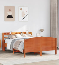 Massivholzbett ohne Matratze Wachsbraun 135x190 cm Kiefernholz