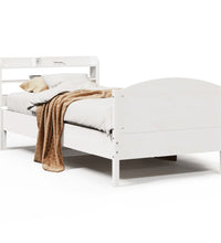 Massivholzbett ohne Matratze Weiß 100x200 cm Kiefernholz