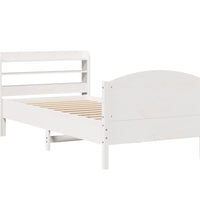 Massivholzbett ohne Matratze Weiß 100x200 cm Kiefernholz