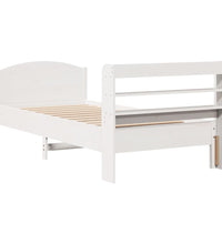 Massivholzbett ohne Matratze Weiß 100x200 cm Kiefernholz