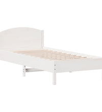Massivholzbett ohne Matratze Weiß 100x200 cm Kiefernholz