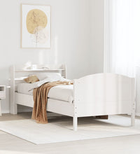 Massivholzbett ohne Matratze Weiß 100x200 cm Kiefernholz