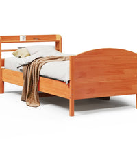 Massivholzbett ohne Matratze Wachsbraun 100x200 Kiefernholz