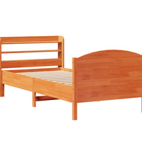 Massivholzbett ohne Matratze Wachsbraun 100x200 Kiefernholz