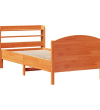 Massivholzbett ohne Matratze Wachsbraun 90x200 Kiefernholz