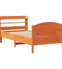 Massivholzbett ohne Matratze Wachsbraun 90x190 cm Kiefernholz