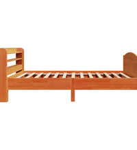 Massivholzbett ohne Matratze Wachsbraun 90x190 cm Kiefernholz