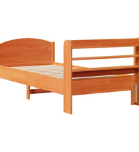 Massivholzbett ohne Matratze Wachsbraun 90x190 cm Kiefernholz