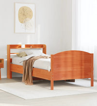 Massivholzbett ohne Matratze Wachsbraun 90x190 cm Kiefernholz