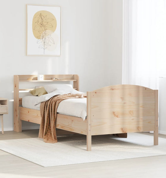 Massivholzbett ohne Matratze 75x190 cm Kiefernholz