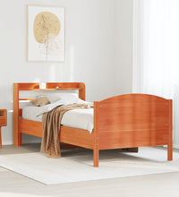 Massivholzbett ohne Matratze Wachsbraun 75x190 cm Kiefernholz