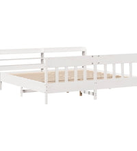 Massivholzbett ohne Matratze Weiß 200x200 cm Kiefernholz