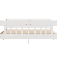 Massivholzbett ohne Matratze Weiß 200x200 cm Kiefernholz
