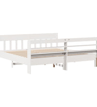 Massivholzbett ohne Matratze Weiß 200x200 cm Kiefernholz