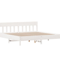 Massivholzbett ohne Matratze Weiß 200x200 cm Kiefernholz