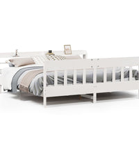 Massivholzbett ohne Matratze Weiß 200x200 cm Kiefernholz