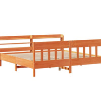 Massivholzbett ohne Matratze Wachsbraun 200x200 Kiefernholz