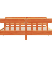 Massivholzbett ohne Matratze Wachsbraun 200x200 Kiefernholz