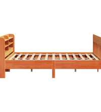 Massivholzbett ohne Matratze Wachsbraun 200x200 Kiefernholz