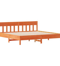 Massivholzbett ohne Matratze Wachsbraun 200x200 Kiefernholz