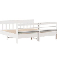 Massivholzbett ohne Matratze Weiß 180x200 cm Kiefernholz
