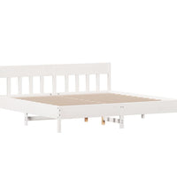 Massivholzbett ohne Matratze Weiß 180x200 cm Kiefernholz