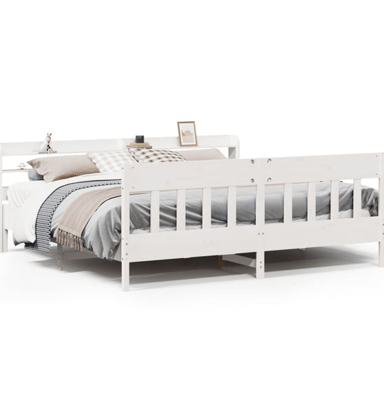 Massivholzbett ohne Matratze Weiß 180x200 cm Kiefernholz