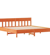Massivholzbett ohne Matratze Wachsbraun 180x200 Kiefernholz