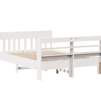 Massivholzbett ohne Matratze Weiß 160x200 Kiefernholz