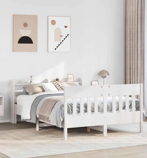 Massivholzbett ohne Matratze Weiß 160x200 Kiefernholz