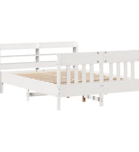 Massivholzbett ohne Matratze Weiß 150x200 cm Kiefernholz