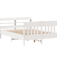 Massivholzbett ohne Matratze Weiß 150x200 cm Kiefernholz
