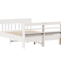 Massivholzbett ohne Matratze Weiß 150x200 cm Kiefernholz