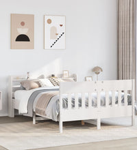 Massivholzbett ohne Matratze Weiß 150x200 cm Kiefernholz