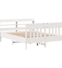 Massivholzbett ohne Matratze Weiß 140x200 cm Kiefernholz