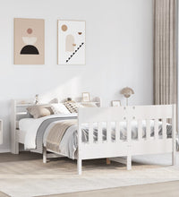 Massivholzbett ohne Matratze Weiß 140x200 cm Kiefernholz